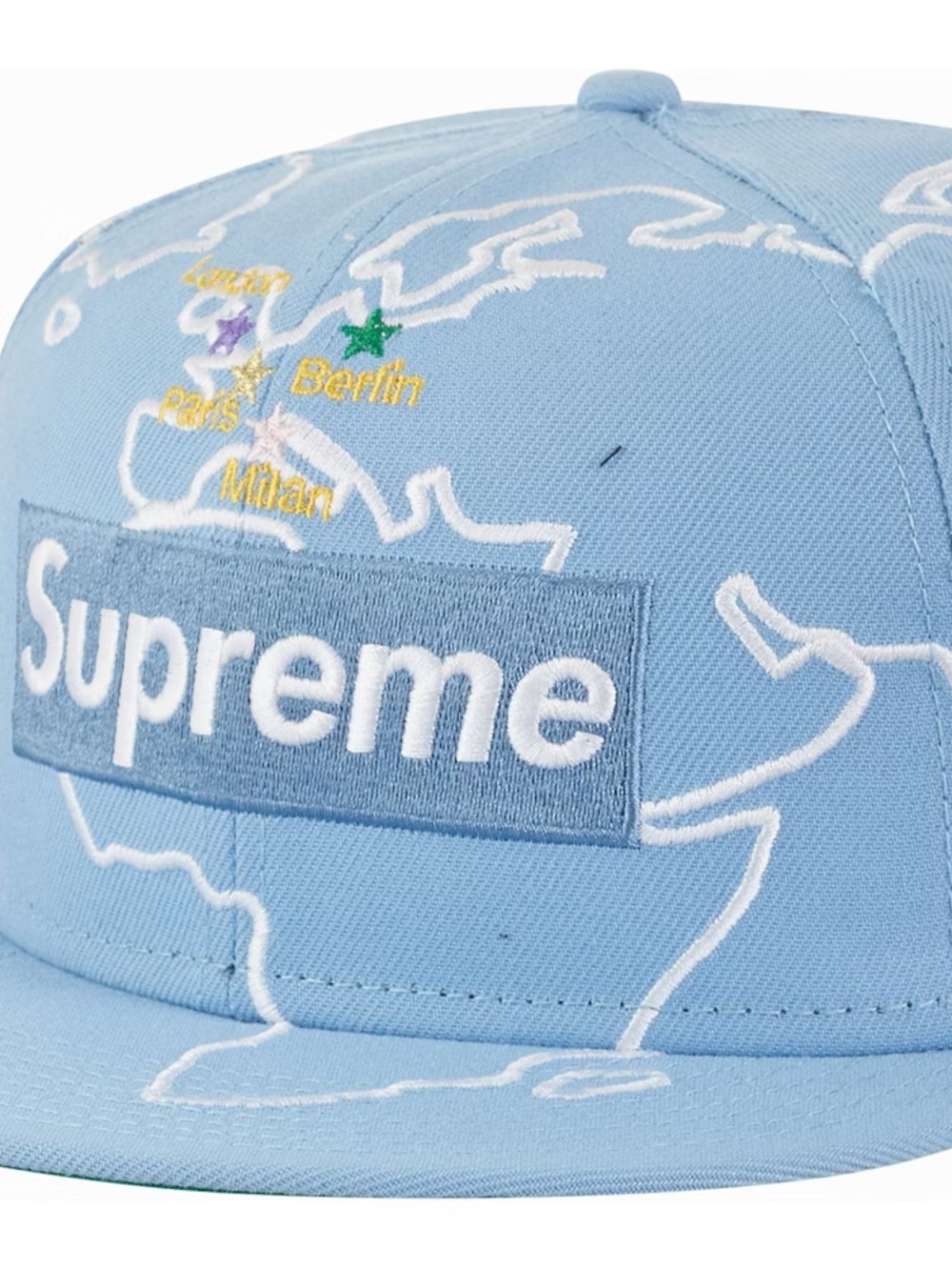Supreme worldwide box logo new era cap - light blue NWT